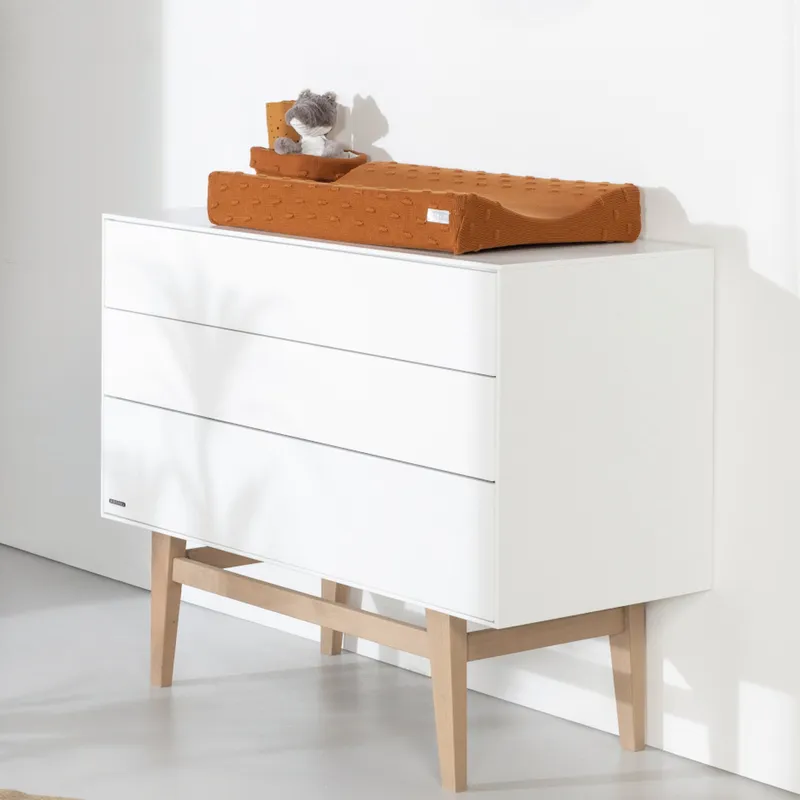 Kidsmill Noud Babyzimmer Weiß | Bett 60 x 120 cm + Kommode