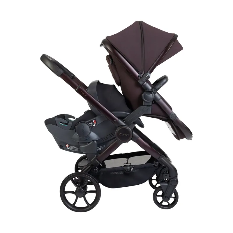 iCandy Peach 8 Double Kinderwagen 3-in-1 - Komplettes Reiseset - Coffee Bean/Black