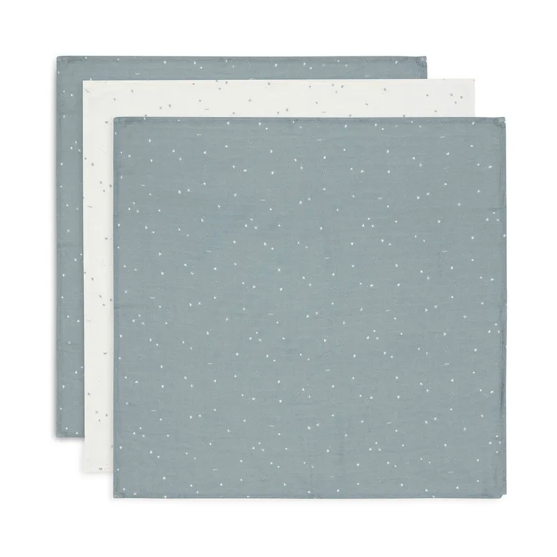 Jollein Twinkling Small Multituch - 3 Pack - 70 x 70 cm - Hydrophil - Sea Green