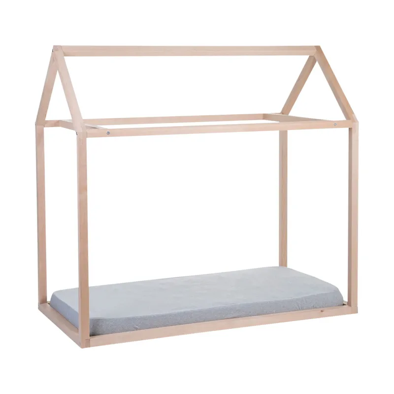 Childhome Haus Bettrahmen Natur 70 x 140 cm