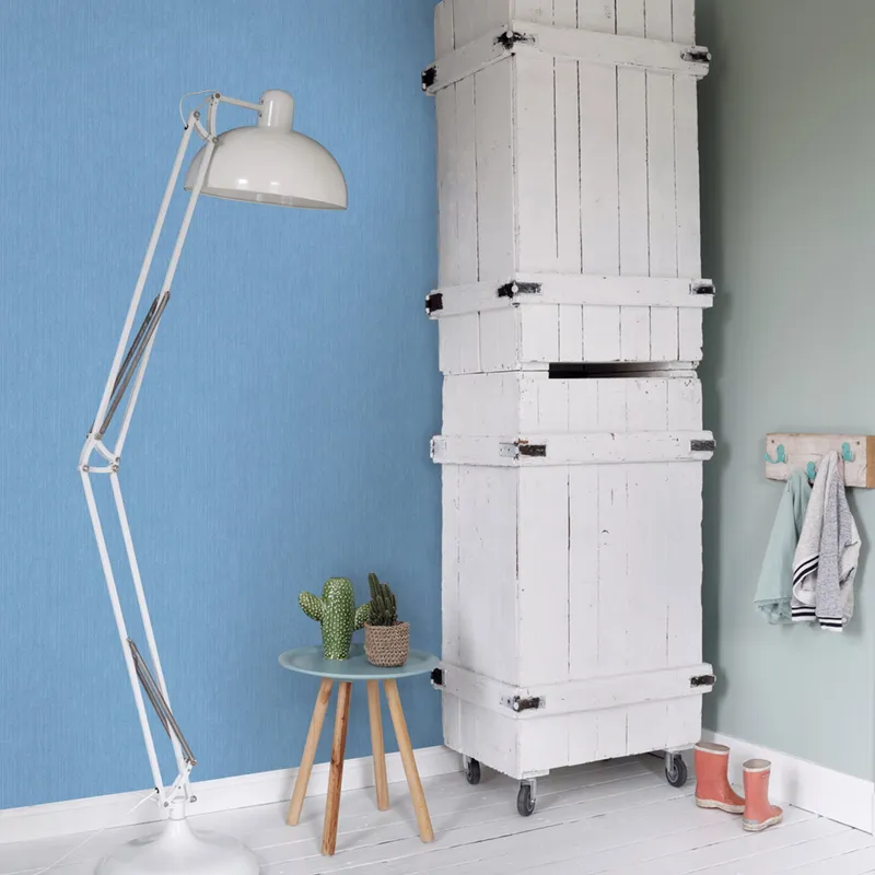 Estahome Denim Strukturtapete – 0,53 x 10,05 m – Blau