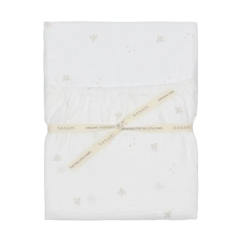 Nanami Bird Spannbettlaken - 60 x 110/120 cm - Off-White