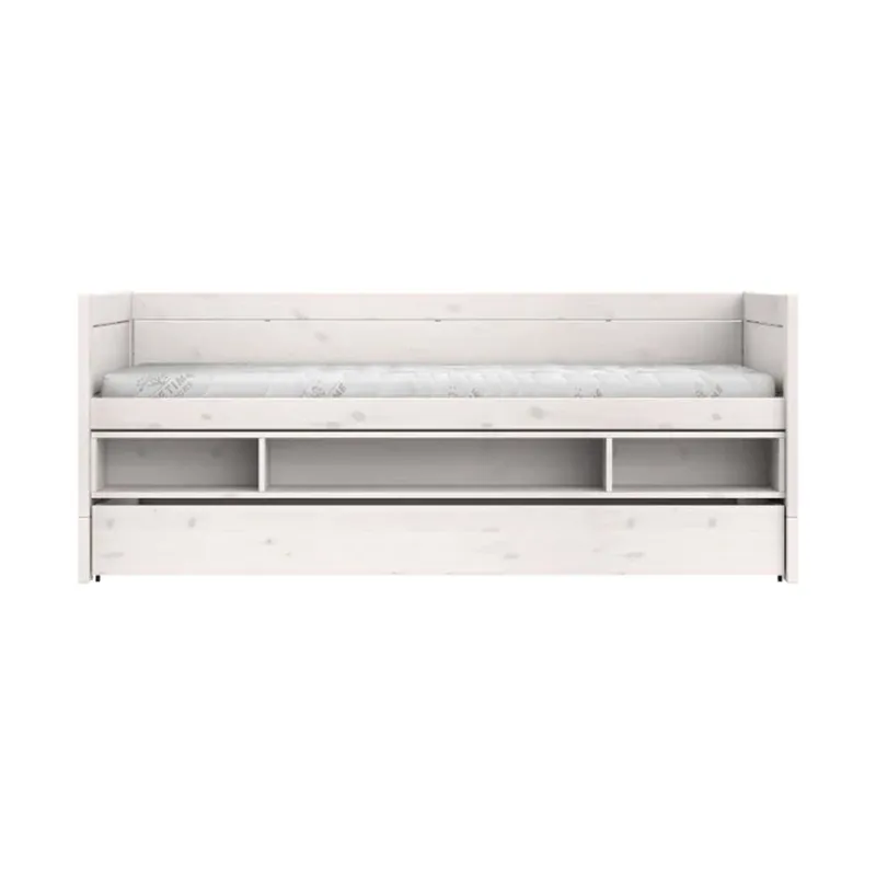 LIFETIME Kidsrooms Kajütenbett mit Aufbewahrungsbox und Bettschublade - Whitewash - Luxus Lattenrost