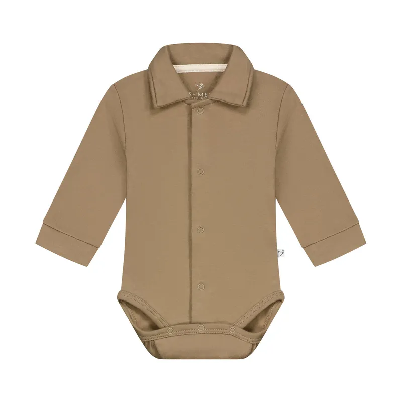 Mats & Merthe Body mit Kragen – Taupe – Größe 1 Monat