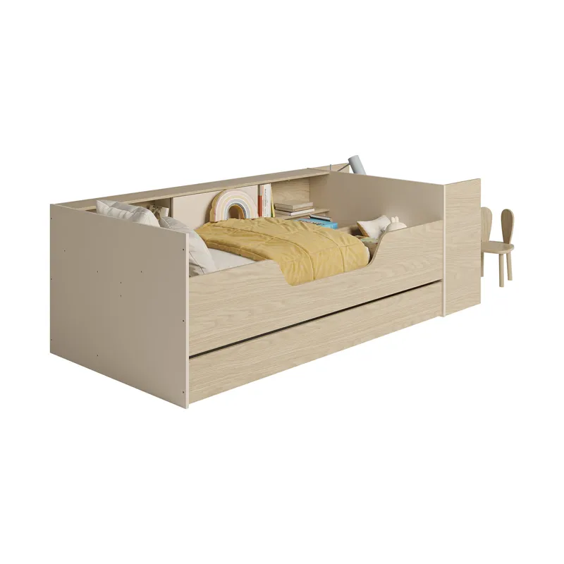 Gami BAYA Bett mit Schreibtisch – 90 x 200 cm – Natur
