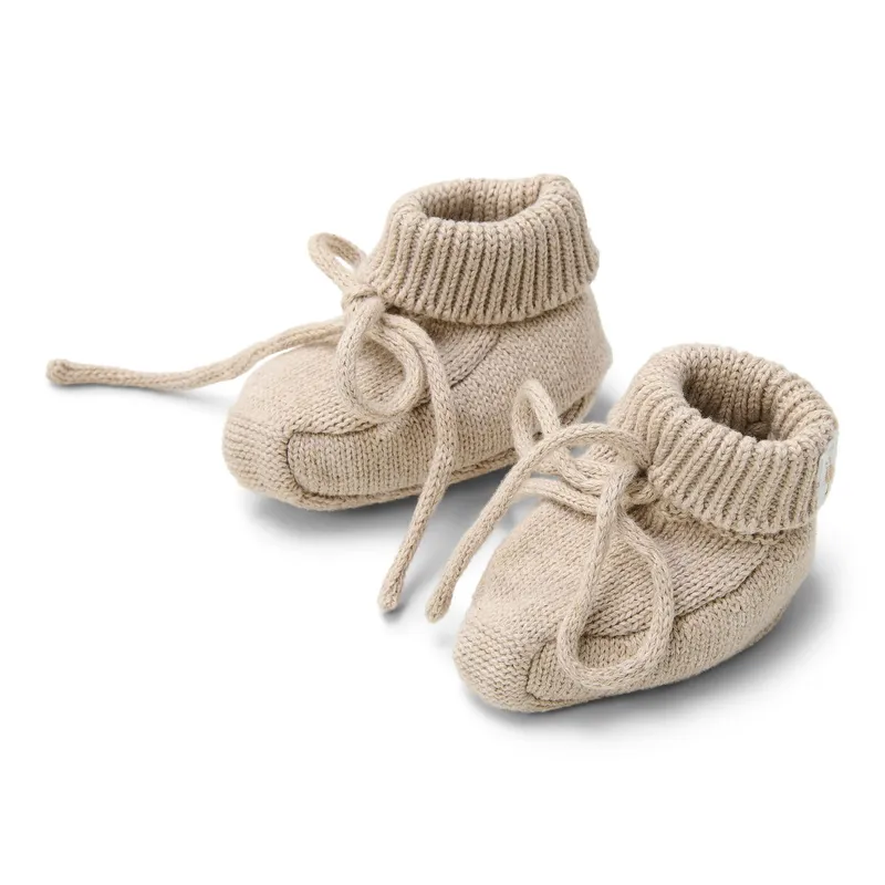 Little Dutch Strickschuhe - Soft Beige Melée - 62-74
