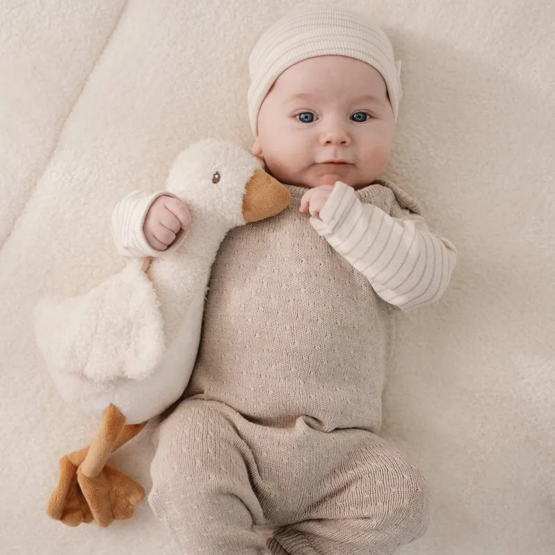 Little Dutch Strick-Babystrampler - Pure Knit - Soft Beige Melange - 56