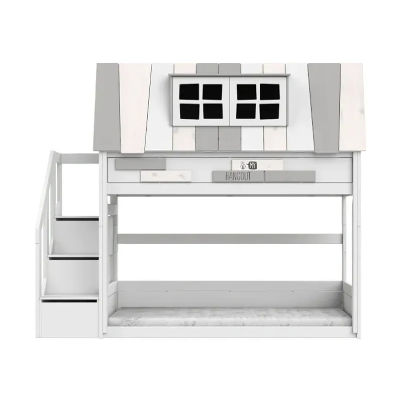 LIFETIME Kidsroom Etagenbett mit Treppenschrank – Premium Lattenrost
