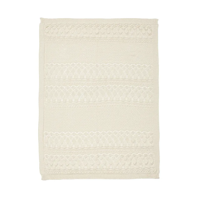 Cam Cam Copenhagen Pointelle Gestrickte Baby Decke - Off White