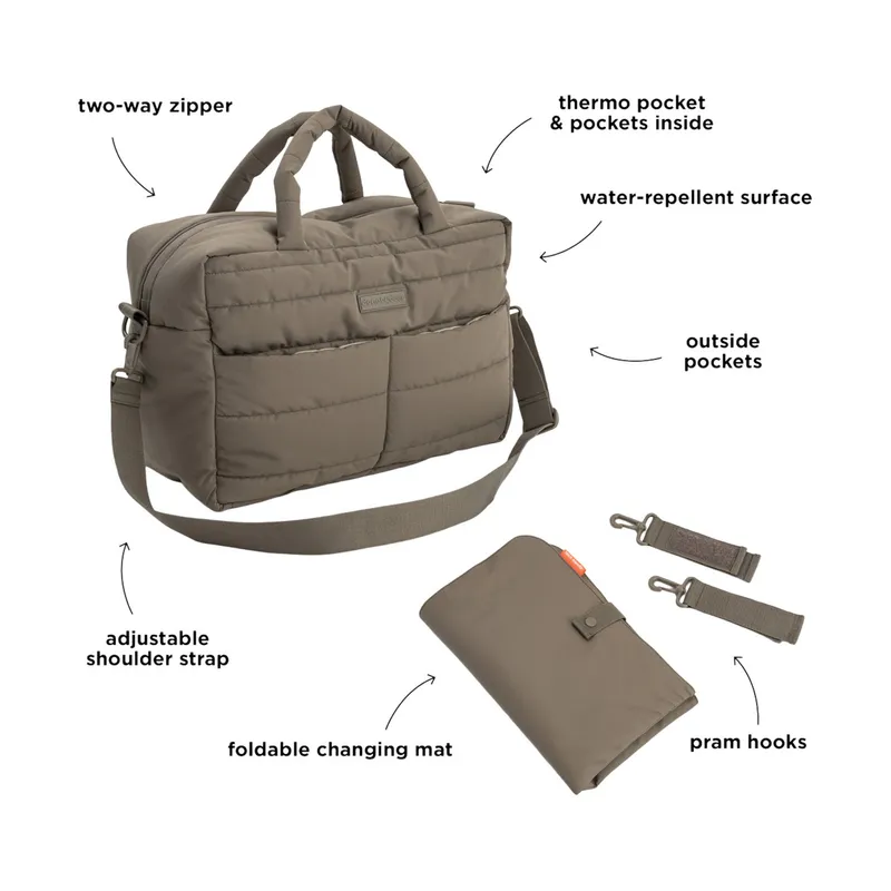 Done By Deer Quilted Wickeltasche - Taupe
