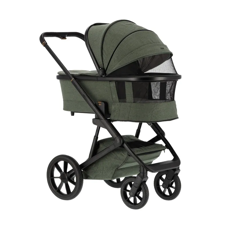 Qute Q-Rider Plus 4-in-1 Kinderwagen - Thyme Green | Kidsriver Curve Babyschale – Clay | Kidsriver Isofix Basis