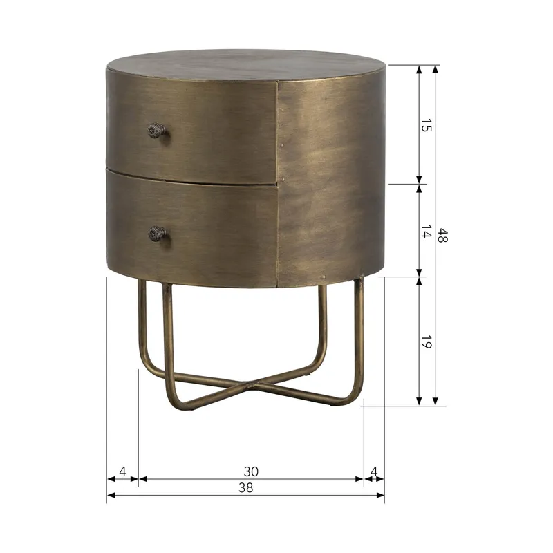 BePureHome Glossy Schränkchen - Metall - Antik Messing