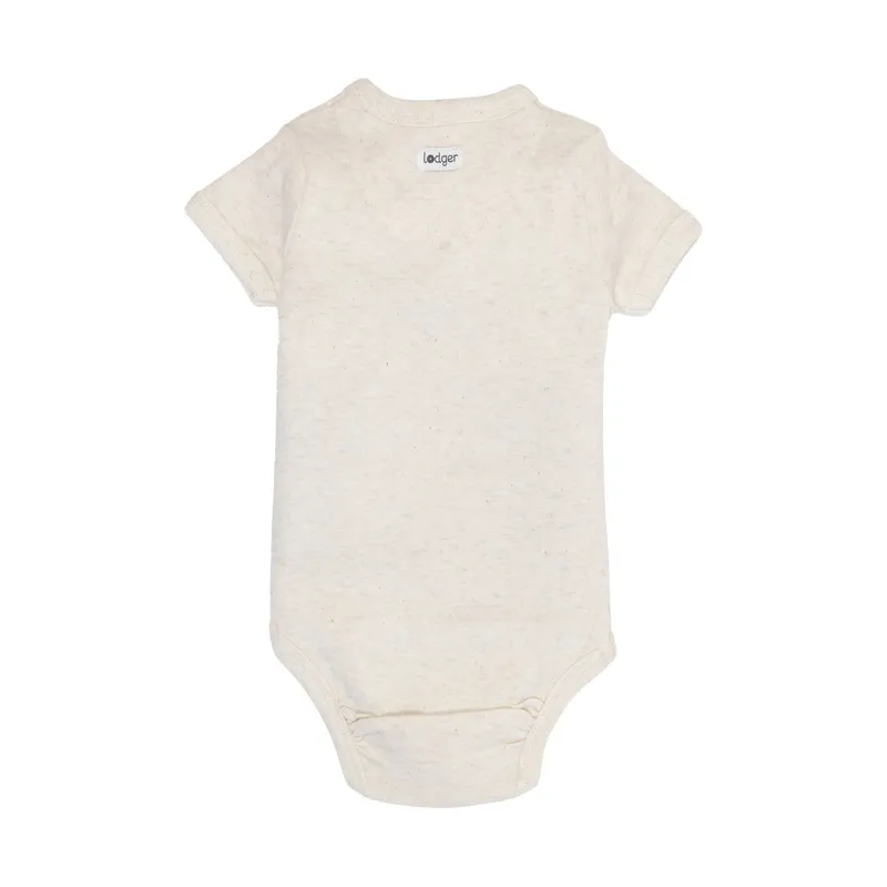 Lodger Babybody Kurzarm - Melange - Größe 80 - Birch