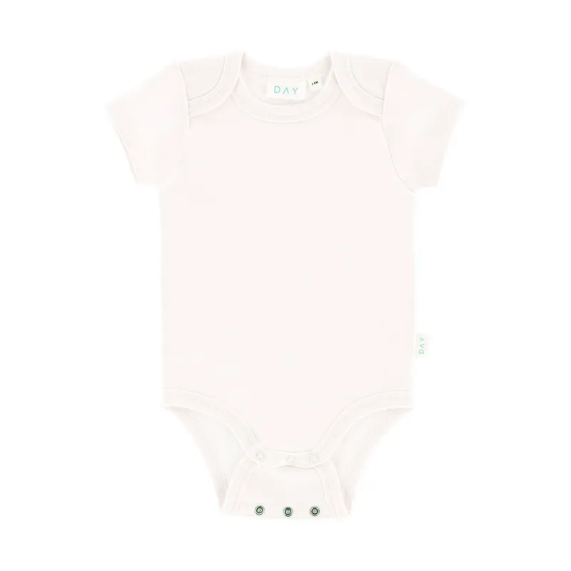 DAY Babybody Mitwachsend Kurzarm - Off White - Gr. 50/56