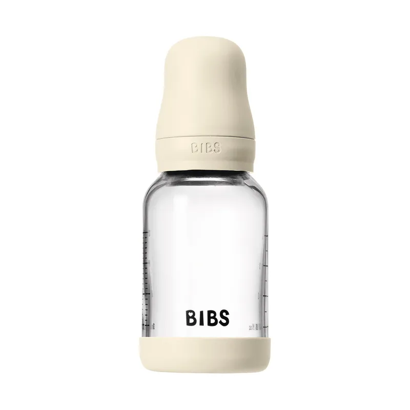 BIBS Flasche - Slow Flow - 120 ml - Glas/Latex - Ivory