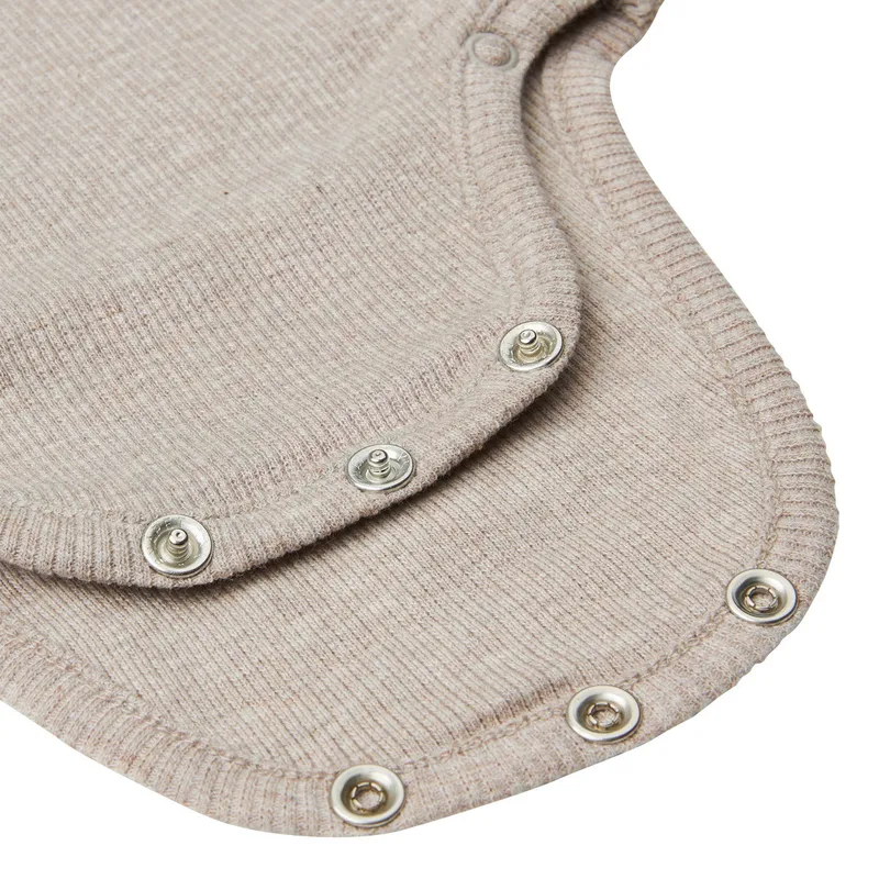 Noppies Nino Wickelbody - Ripp - Taupe Melange - Gr. 56