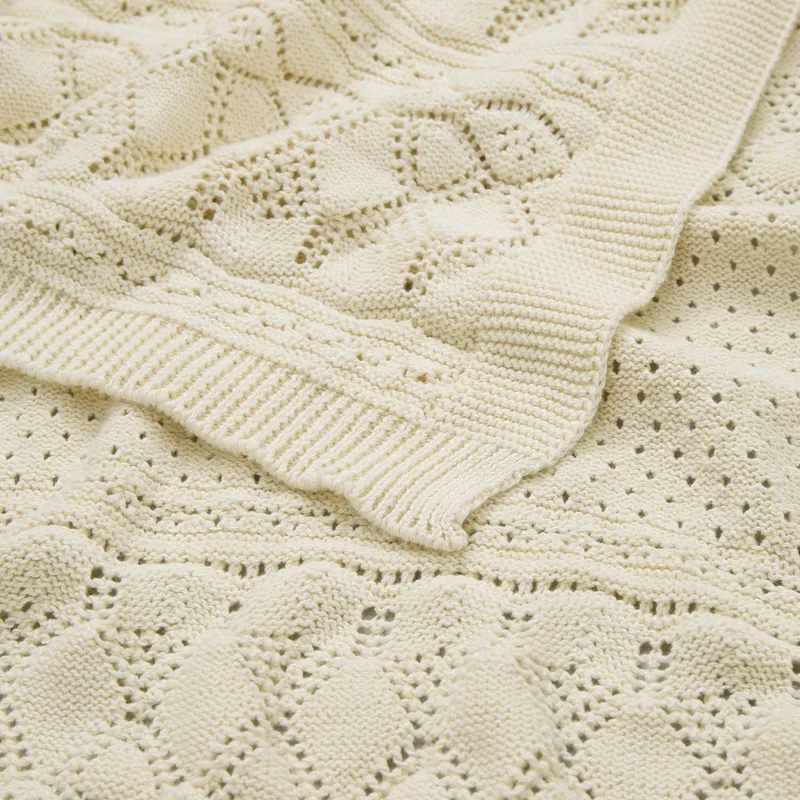 Cam Cam Copenhagen Pointelle Gestrickte Baby Decke - Off White