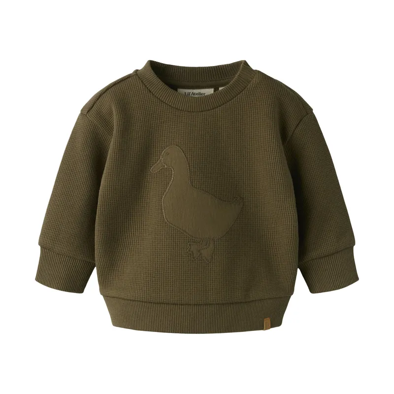 Lil' Atelier Teak Sweatshirt – Größe 74 – Grün