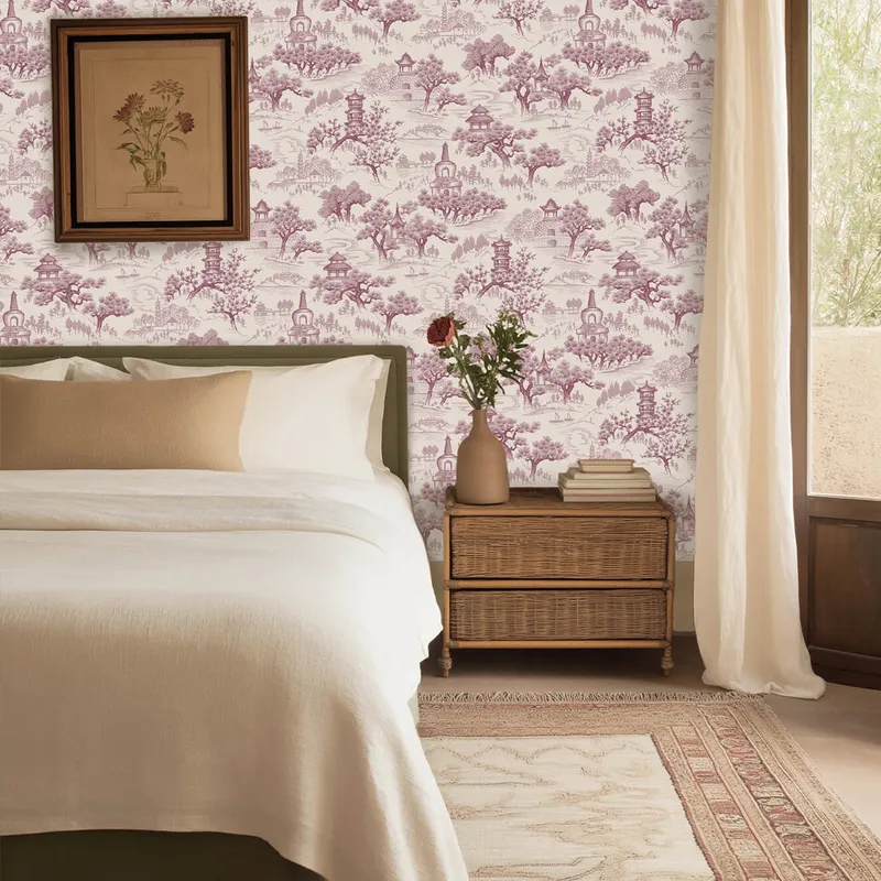 Creative Lab Amsterdam Chinoiserie Vliestapete - 194,8 x 280 cm - Purple