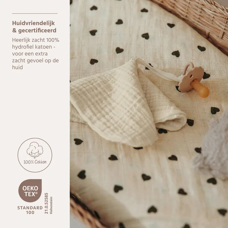 Meyco Baby Uni Schnullertuch - 2 Stück - Pre-Washed Hydrophil - Soft Sand/Sand