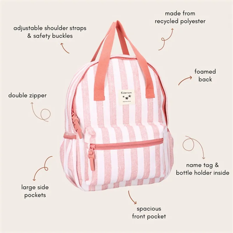 Kidzroom Rucksack – Lille Stripe Frenzy – Pink