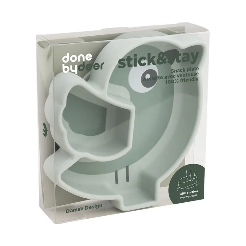 Done By Deer Stick & Stay Snack Teller - Birdee - Silicone - Green