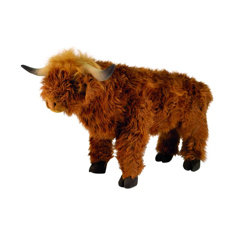 Wild & Soft Plüsch Hochlandkuh - Stehend - 64 cm - Braun