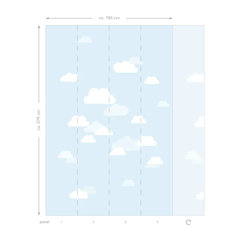 Estahome Wolken Tapete Hellblau