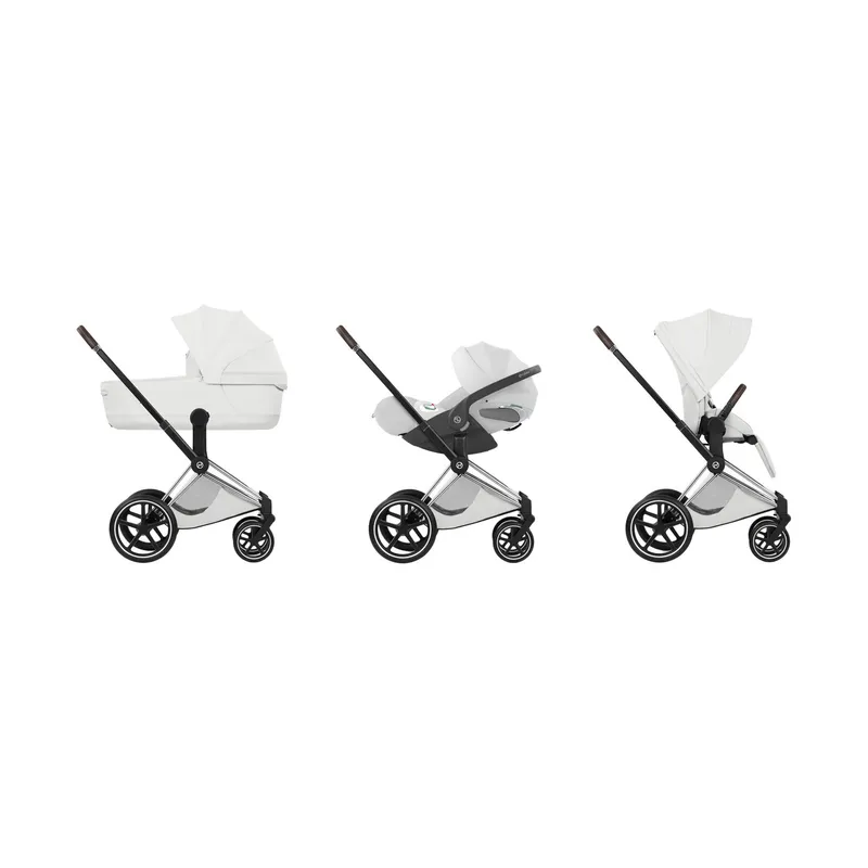 Cybex Priam 5 Style Kinderwagen 3-in-1 Set – Chrome Brown/Off White