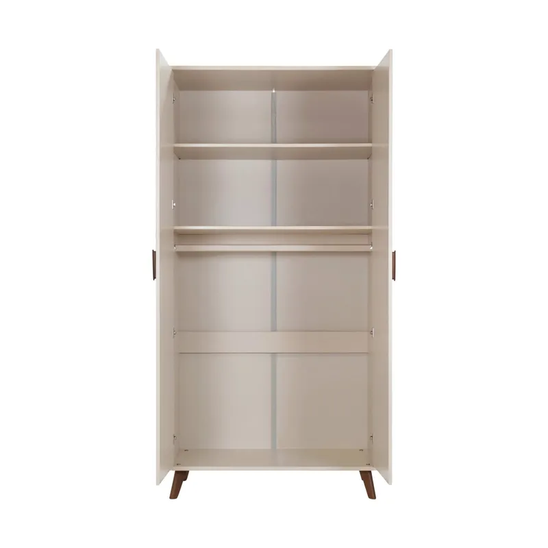 Europe Baby Olivia II Oatmeal /Walnuss - Retro | Babybett 60x120 cm + Kommode + 2-türiger Kleiderschrank