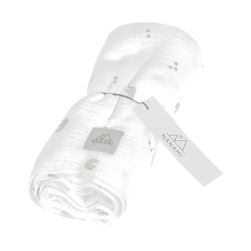 Nanami Polarbear Swaddle - 100 x 135 cm - Off White