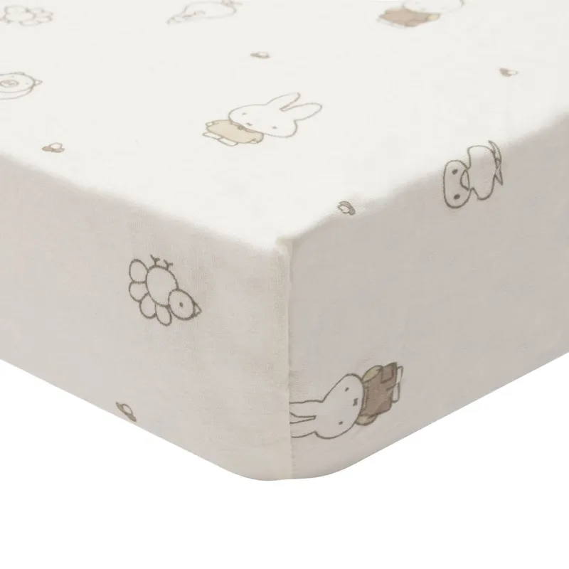 Jollein Spannbettlaken – Jersey – Miffy Family Farm – 70/75 x 140/150 cm