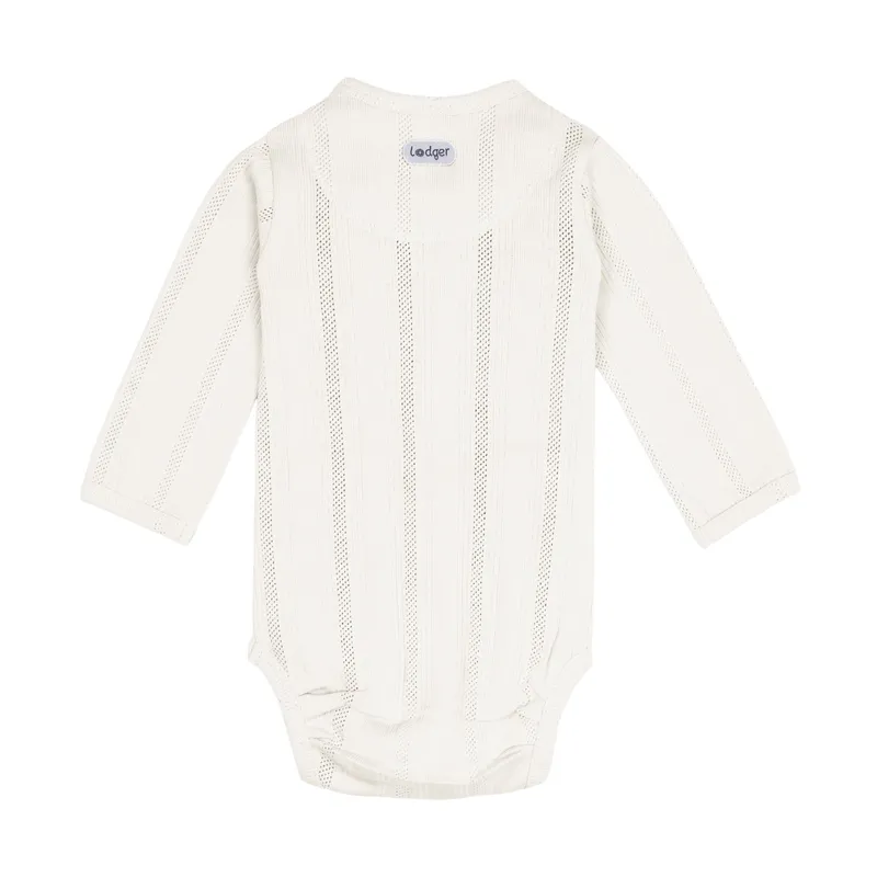 Lodger Babybody Langarm - Pointelle - Größe 68 - Cream