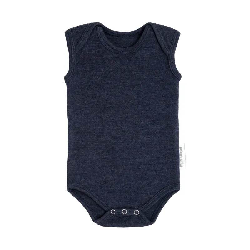 Baby's Only Meadow Babybody Ärmellos - Merino Fine - Größe 68 - Jeans