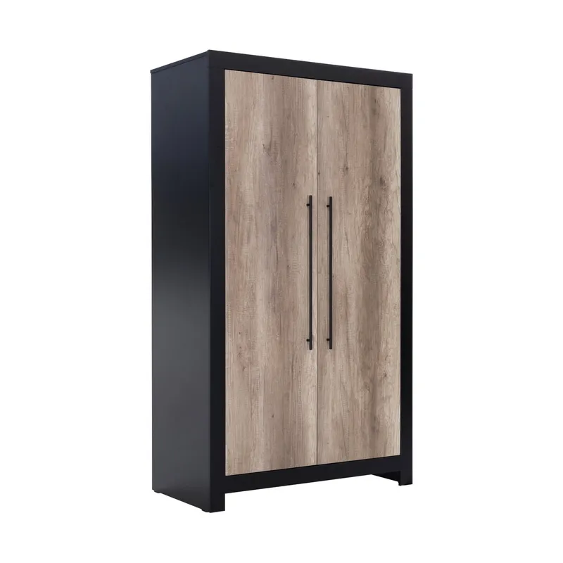 Vicenza/Vittoria III Kleiderschrank 2D Zwart/Oldwood