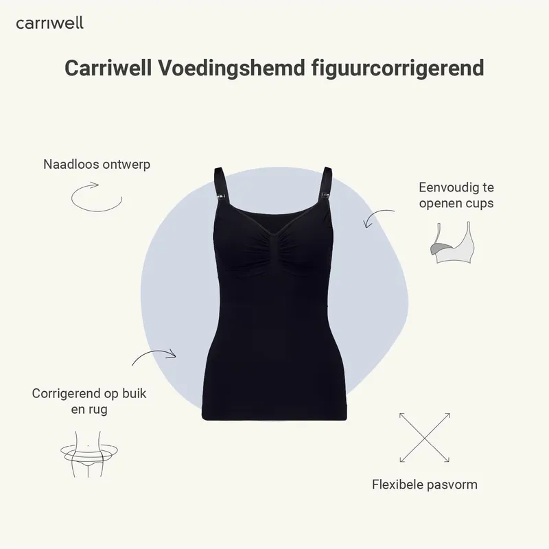 Carriwell Stillunterhemd - Gr. L - Schwarz