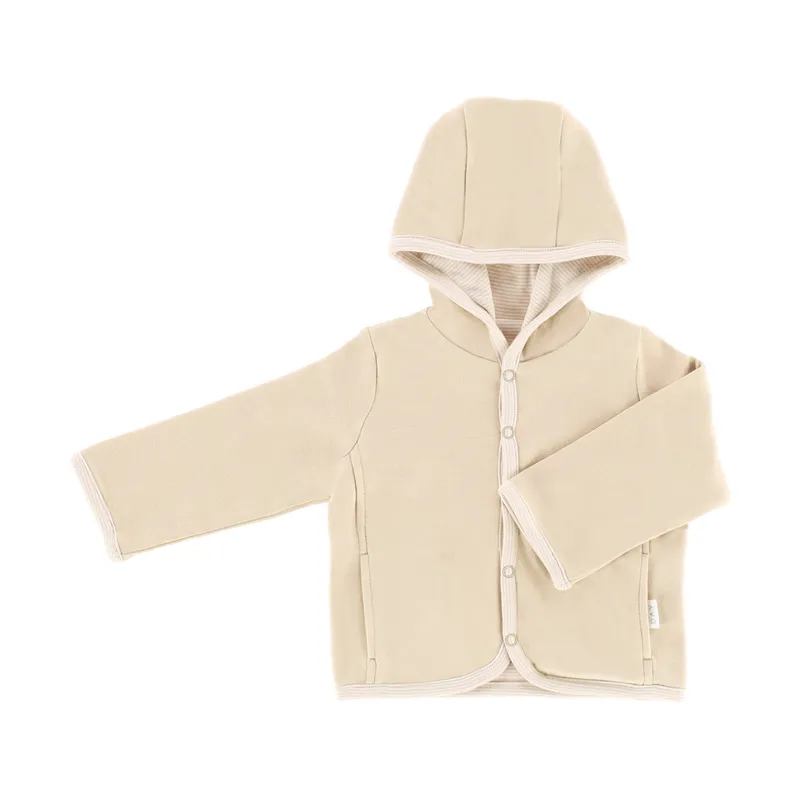 DAY Kapuzenjacke – Gestreift – Cappuccino - Gr. 50/56