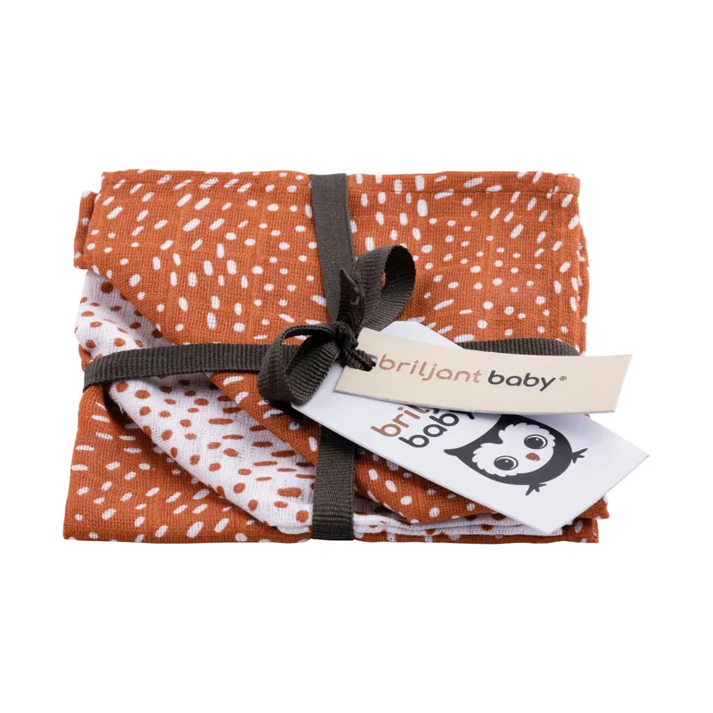 Briljant Baby Minimal Dots Waschlappen Terra 3 Stück