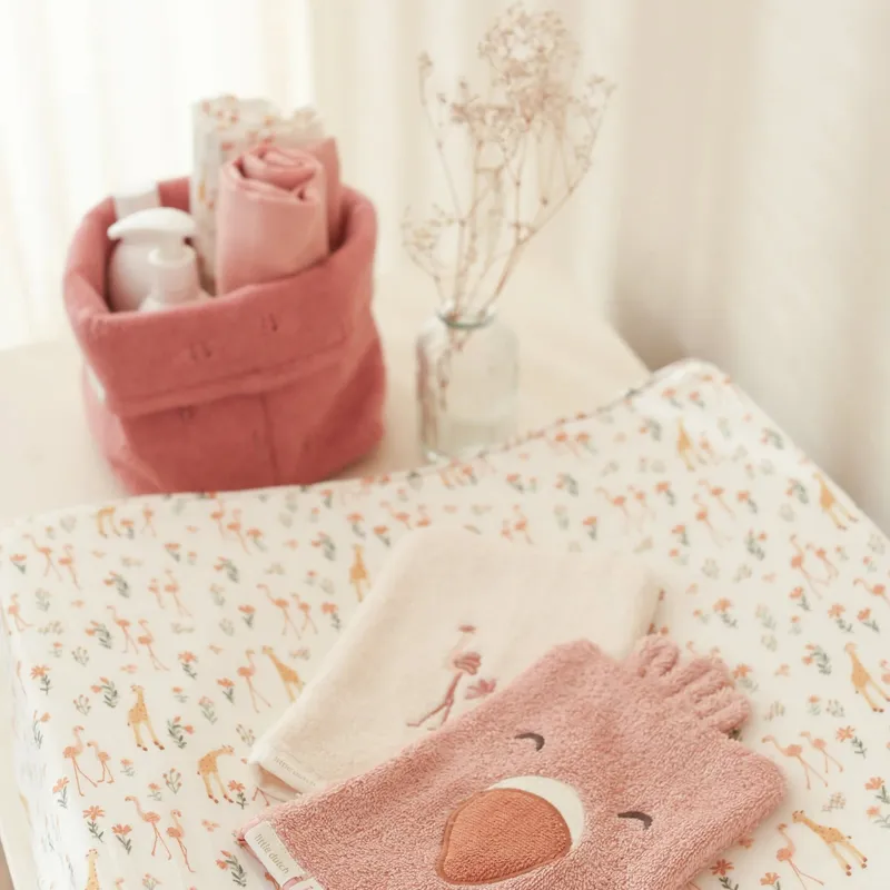 Little Dutch Blooming Safari Wickeltuch - 120 x 120 cm - Rosa