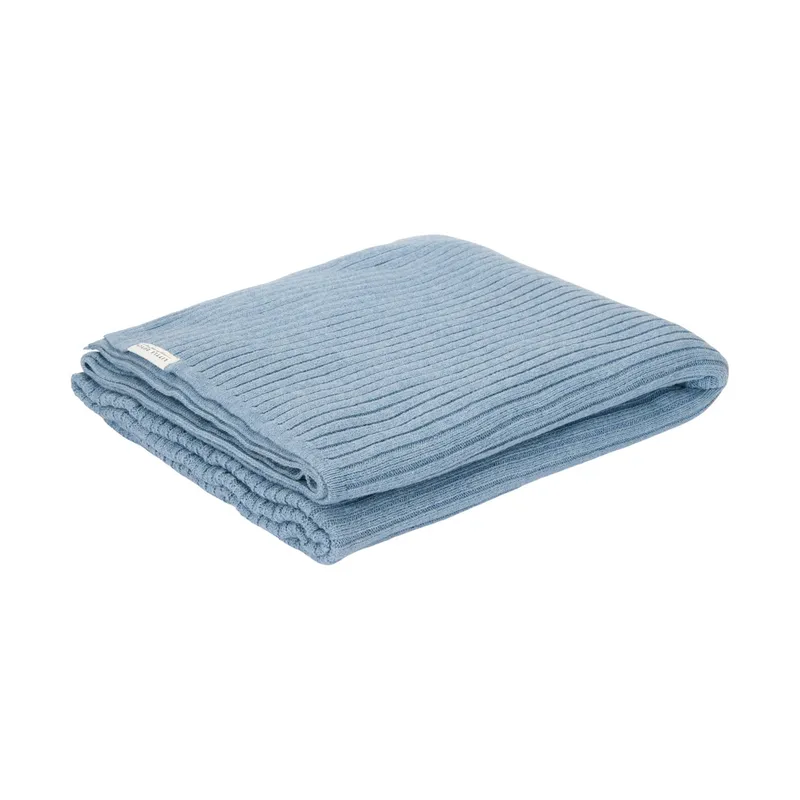 Little Dutch Bettdecke Gestrickt - Pure Denim Blue - 110x140 cm