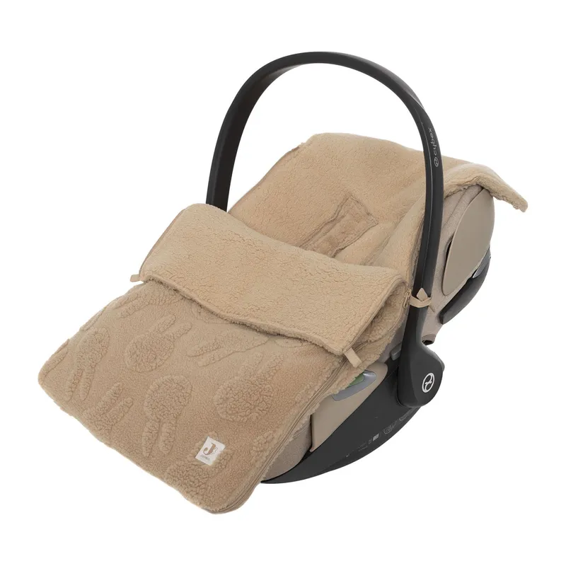 Jollein Fußsack Gruppe 0+ 3/5 Punkt Gurt - Miffy Jacquard Teddy – Biscuit