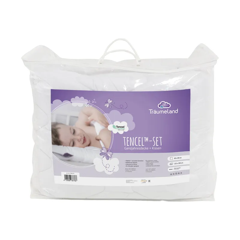 Träumeland Bettdecke und Kissen TENCEL™ – 135 x 200 cm + 80 x 80 cm