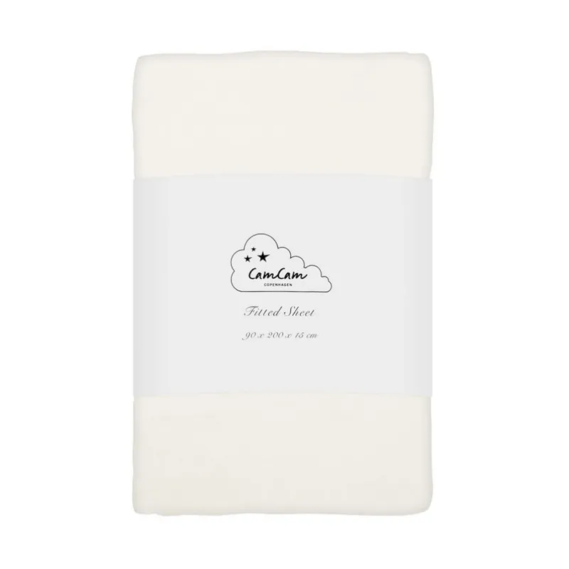 Cam Cam Copenhagen Spannbettlaken - 90x200x15 cm - GOTS - Off White