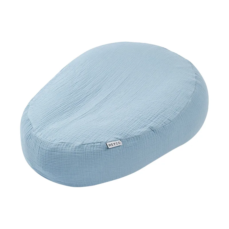 Meyco Baby Uni Relaxbezug Stillkissen - Pre-Washed Musselin - Jeans Blue
