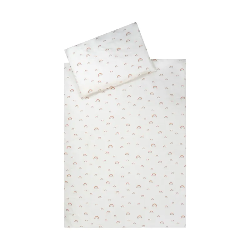 Julius Zöllner Bio-Bettwäscheset Rainbow– Creme – 100 x 135 + 40 x 60 cm