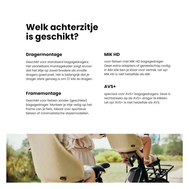 Urban Iki Ta-ke Fahrrad - Rücksitz - Rahmenmontage