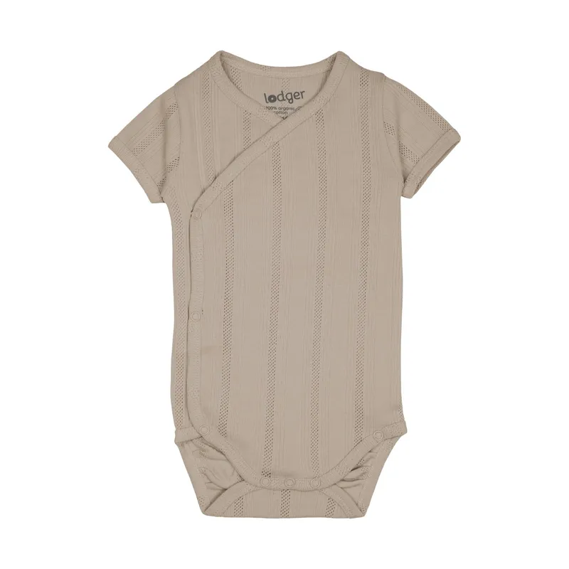 Lodger Babybody Kurzarm - Pointelle - Größe 62 - Shell