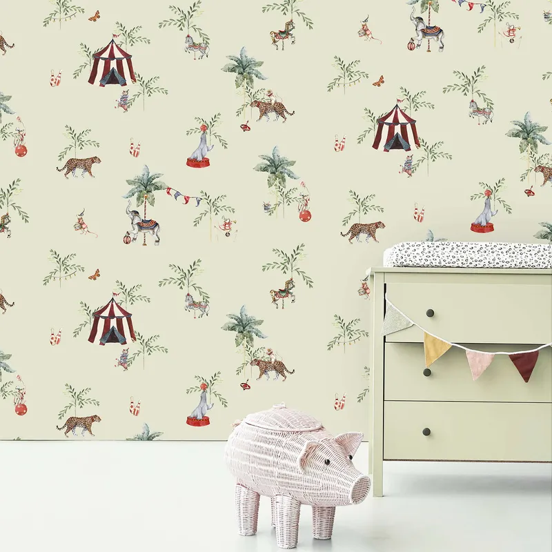 Creative Lab Amsterdam Circus Life Vliestapete - 389,6 x 280 cm - Green