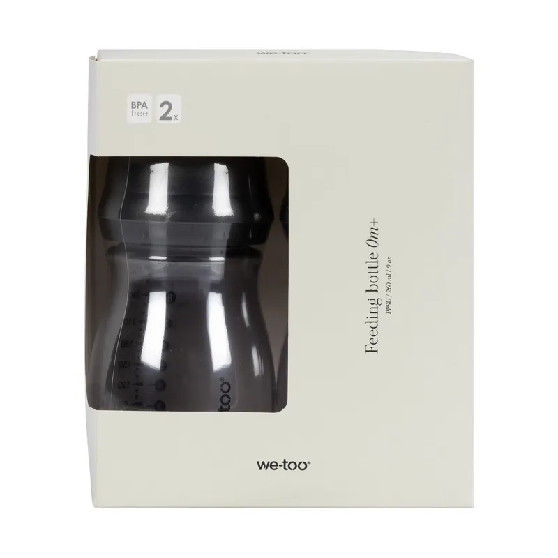 We-Too Standardfläschchen - 260 ml - Black - 2er-Pack