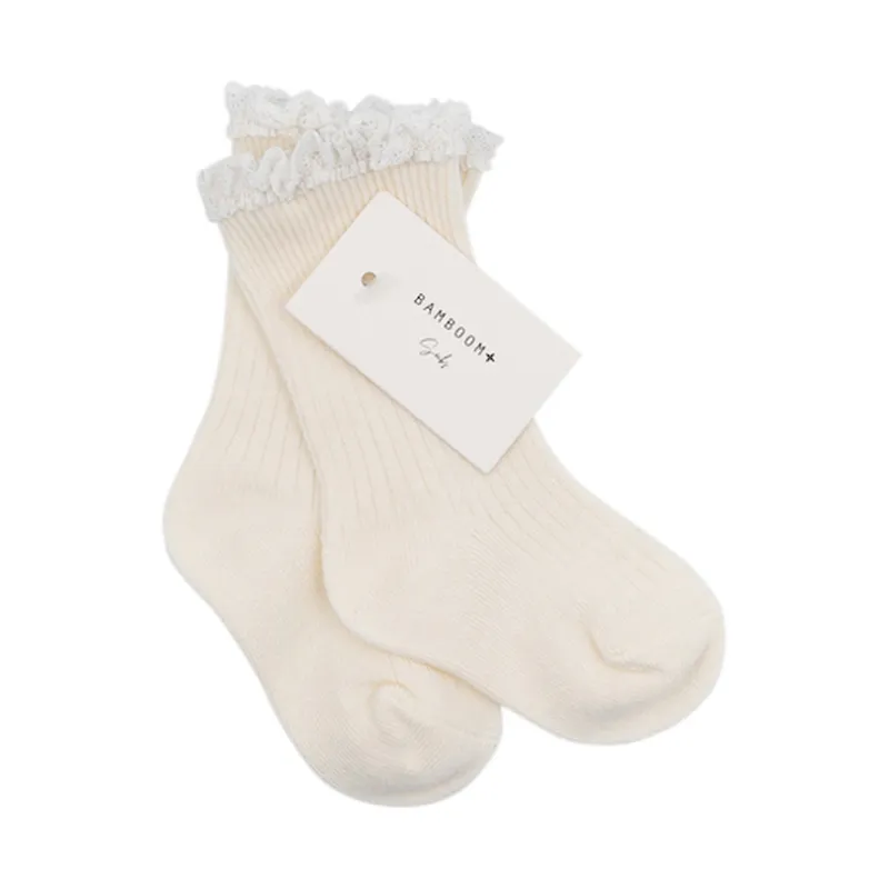 Bamboom Söckchen - Spitze - Creme
